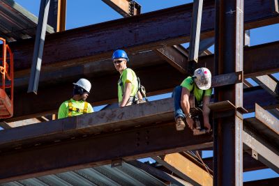 men working on a construction site